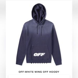 Off White Unisex Men’s Women's Size Medium Blue Ombré Wing Off Logo Hoodie
